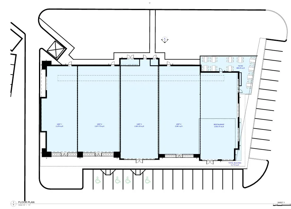 Working 3D model and camera composition for the flex building