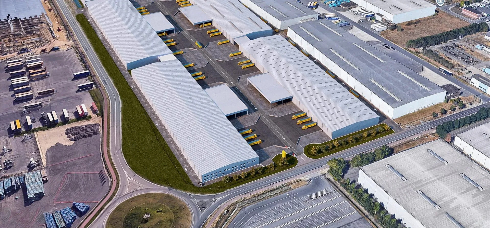 Distribution Centre — Twelve Corrections, One Round — industrial & logistics architectural visualization case study
