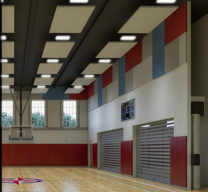 School Gymnasium and Meeting Room, institutional architecture rendering — view 4 of 5