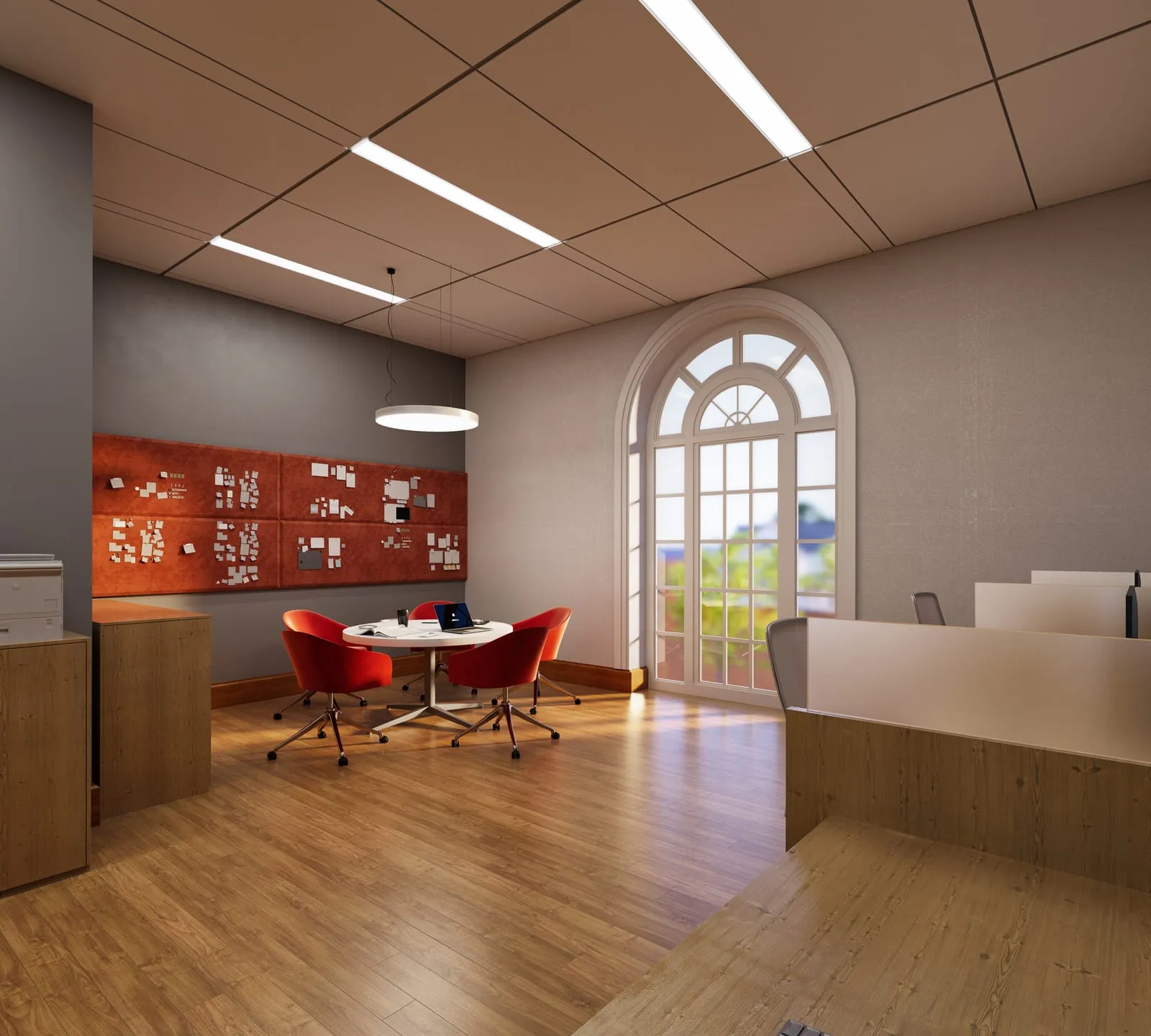 School Gymnasium and Meeting Room, institutional architecture rendering — view 5 of 5