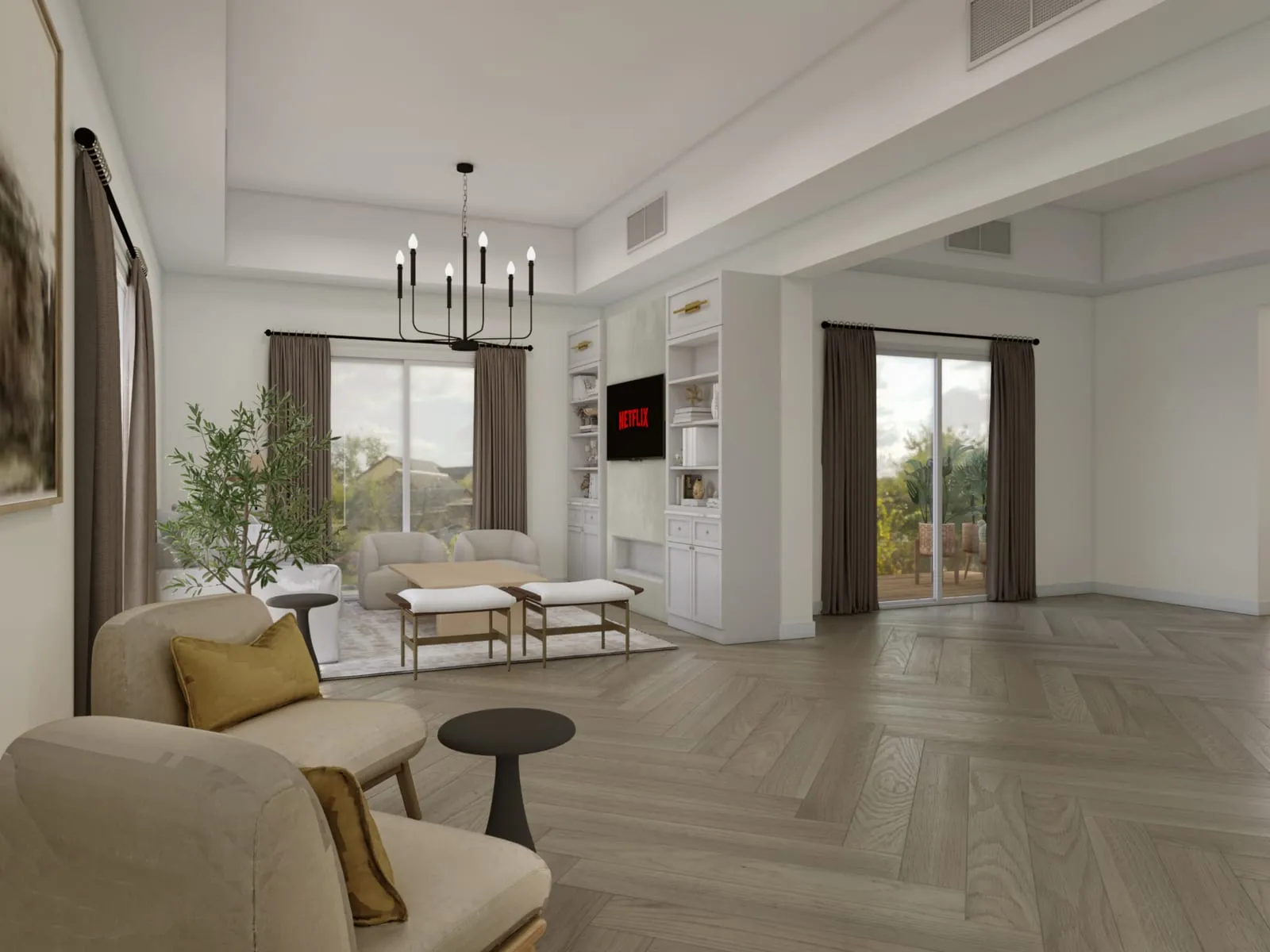 Interior Rendering Case Study: 22 Views, 8 Revision Rounds, interior design rendering — view 3 of 5
