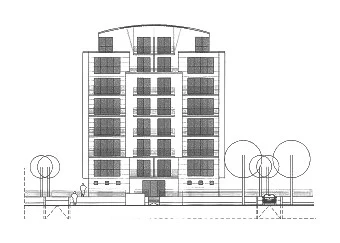 The client's line elevation of one tower, as received