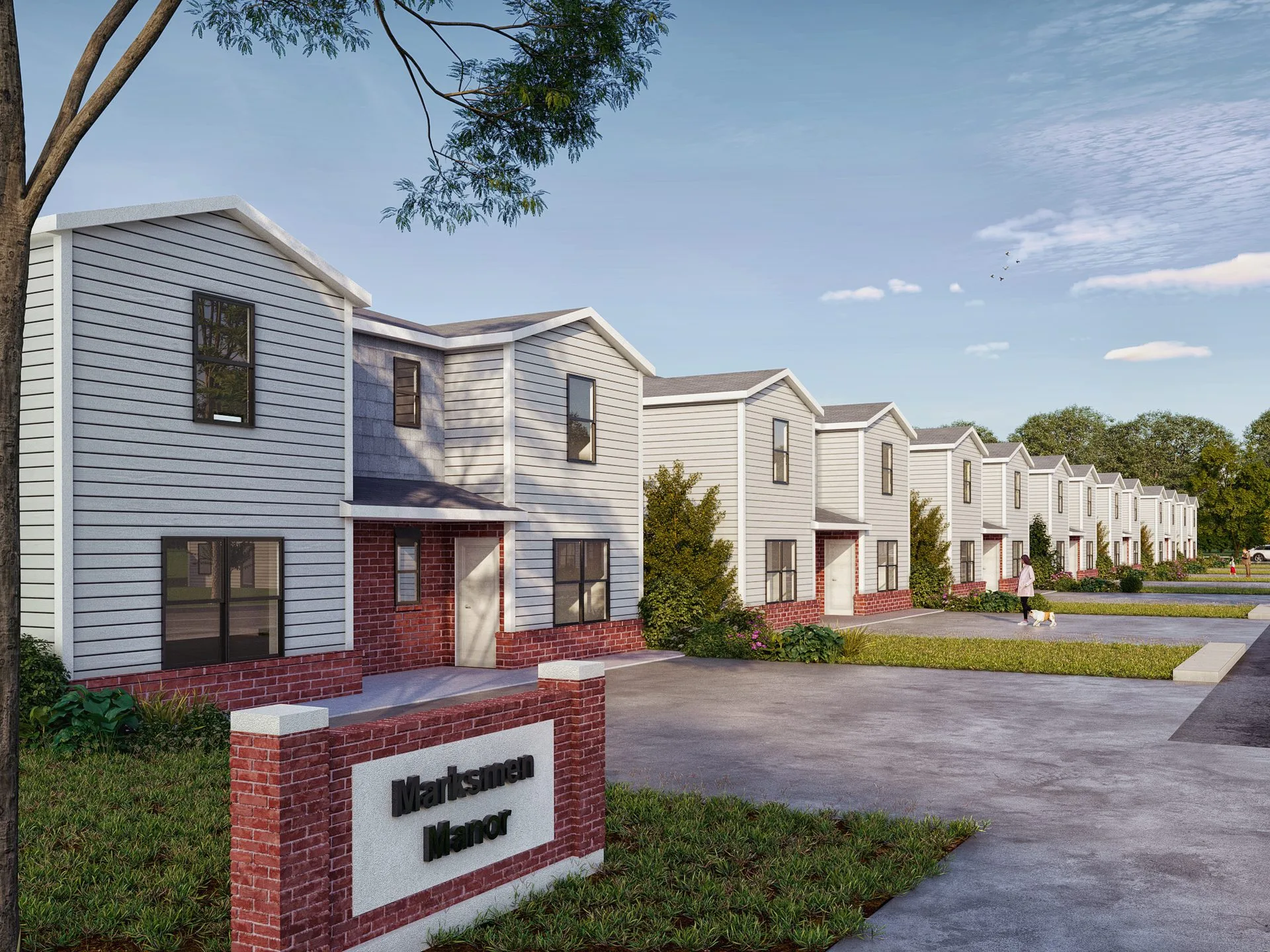 A Community, from an Empty Field — townhome community architectural visualization case study