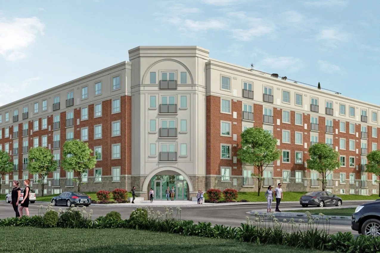 Przia Group Midrise — One Hero Image — commercial exterior architectural visualization case study