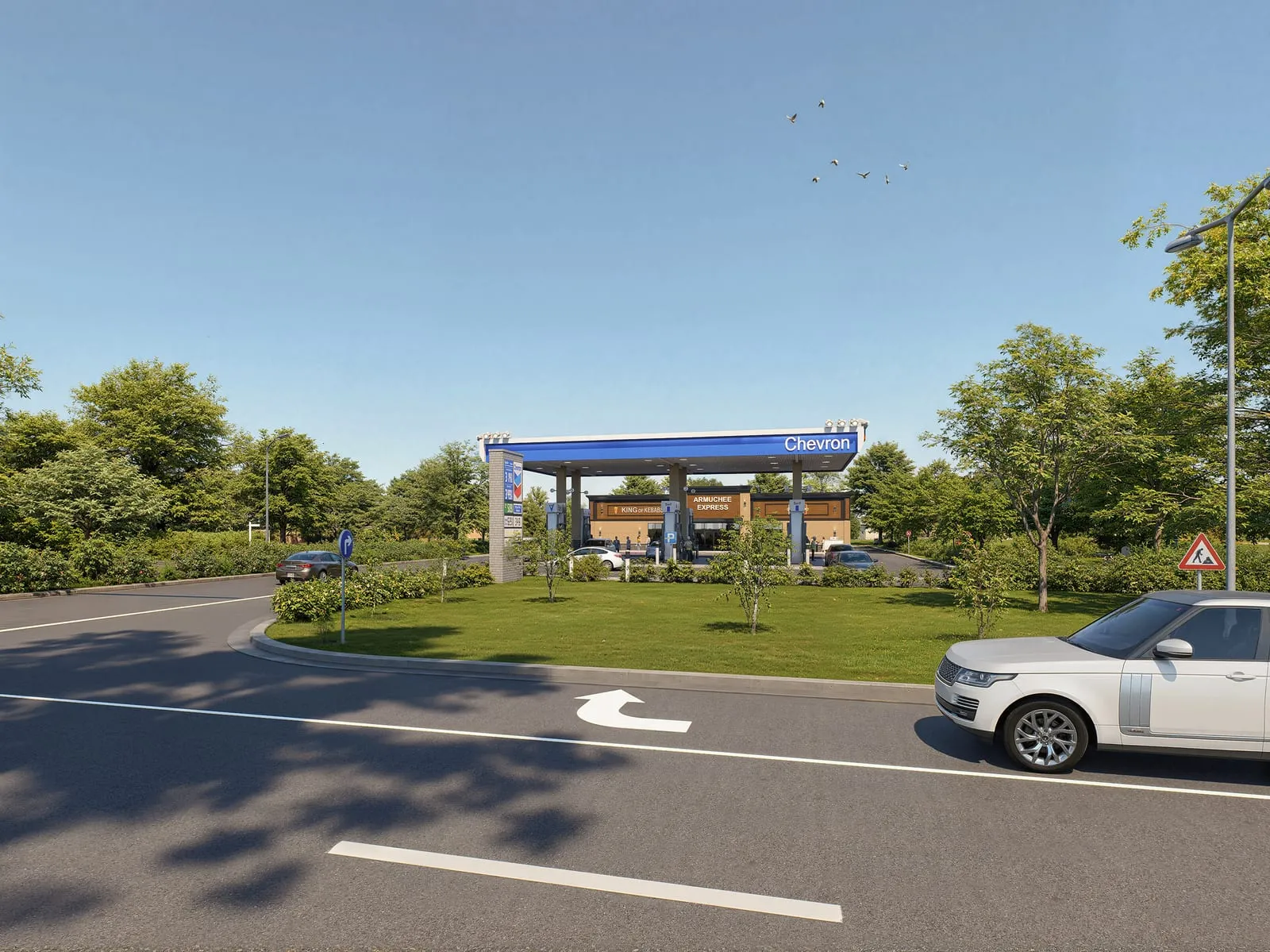 Fuel Station with Convenience Store, commercial development rendering — view 3 of 4