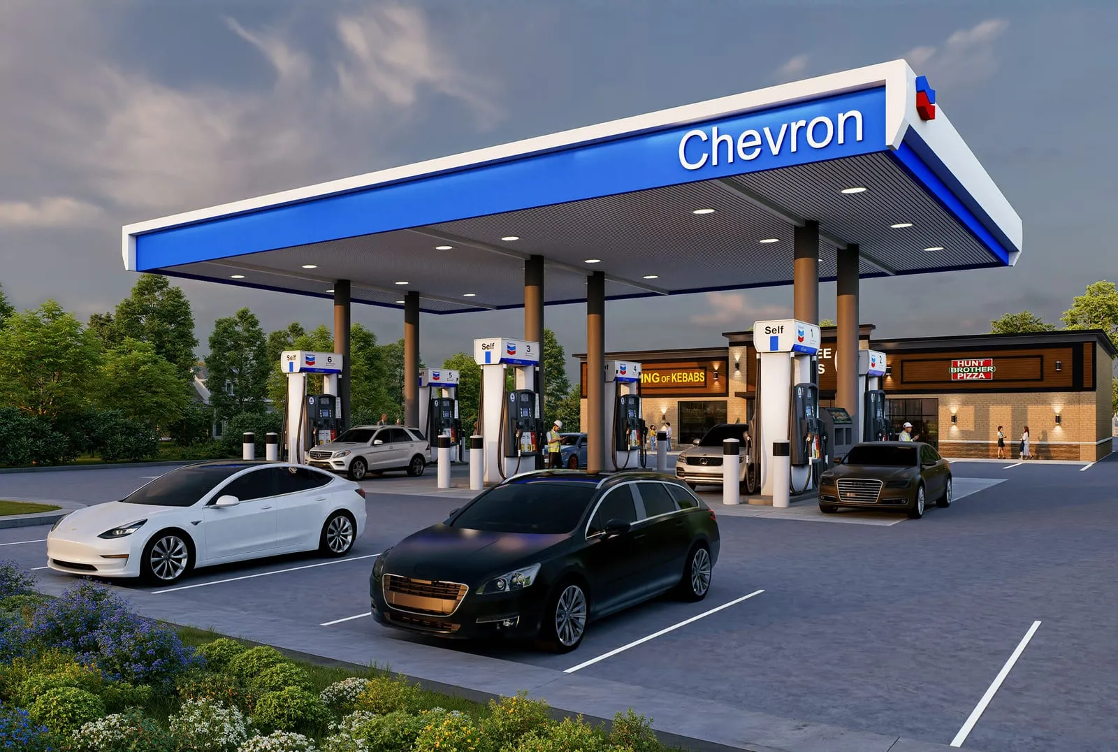 Fuel Station with Convenience Store, commercial development rendering — view 4 of 4