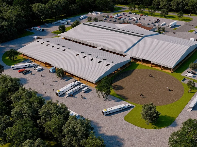 Equestrian Arena Facility — residential 3D rendering