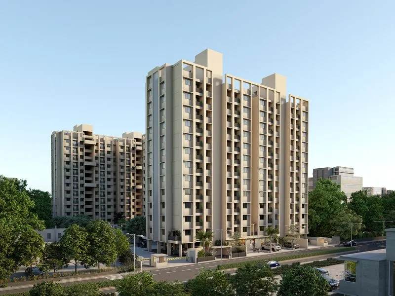 Indian Highrise Residential Towers — mixed-use 3D rendering