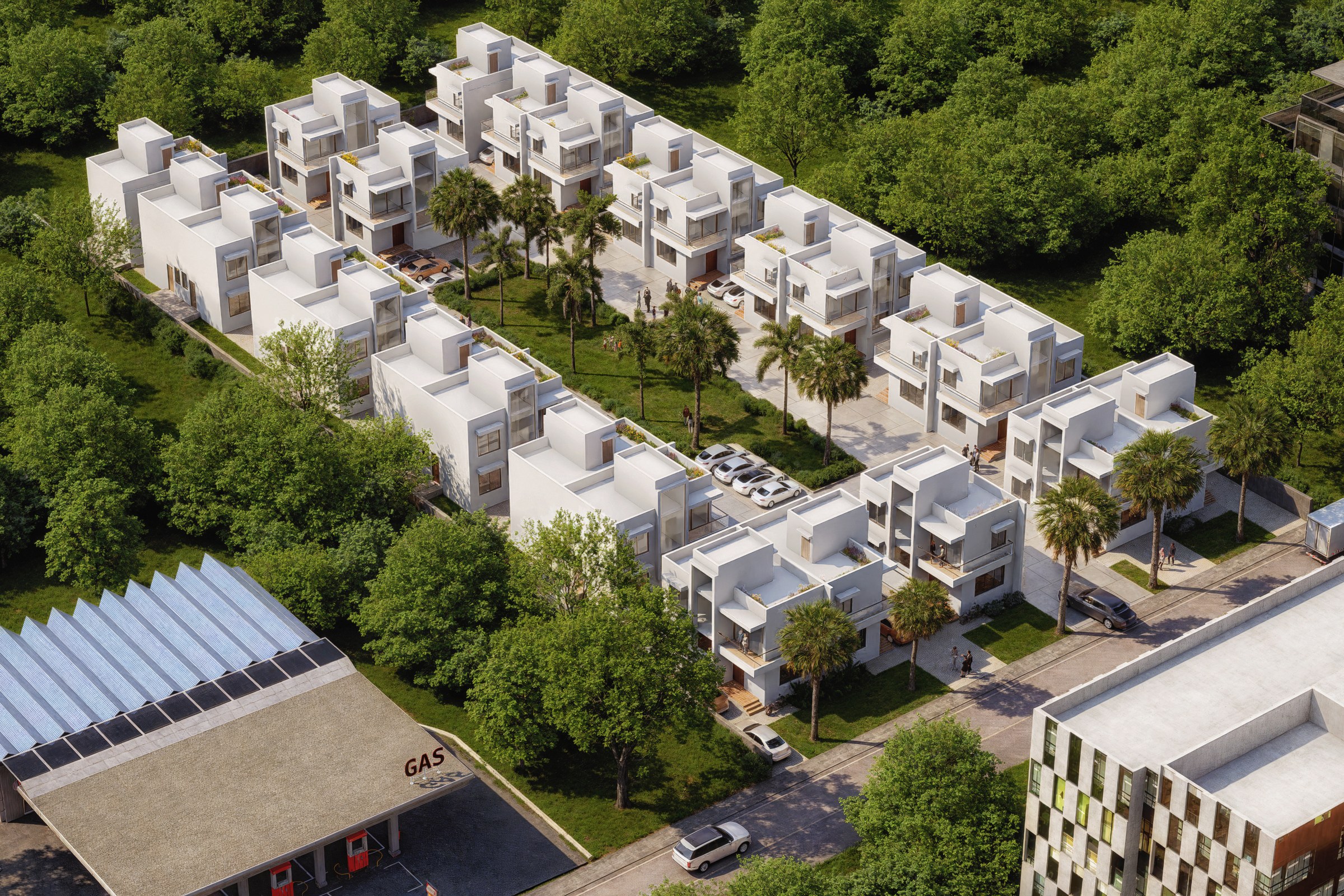 Architectural site plan — aerial view