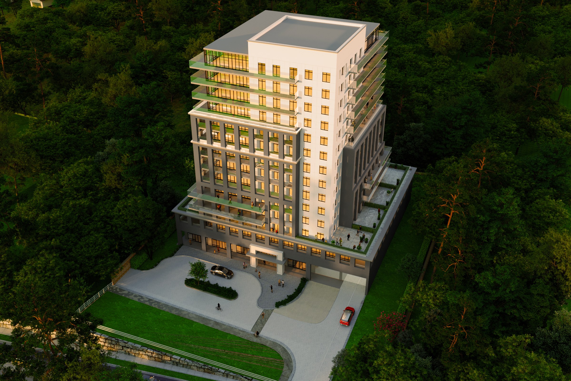 Bloomington highrise tower visualization by Praxis Studio