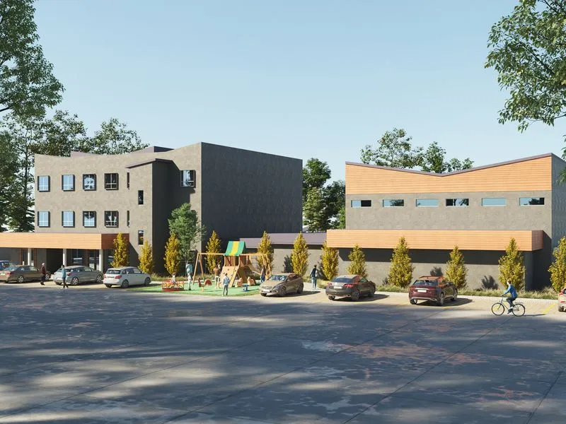 Contemporary Community Complex — commercial 3D rendering