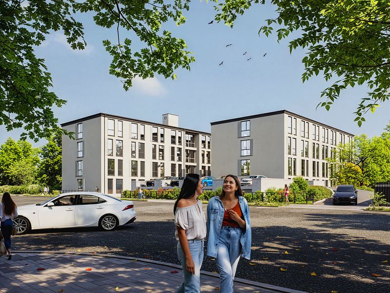 Contemporary Office Campus Courtyard