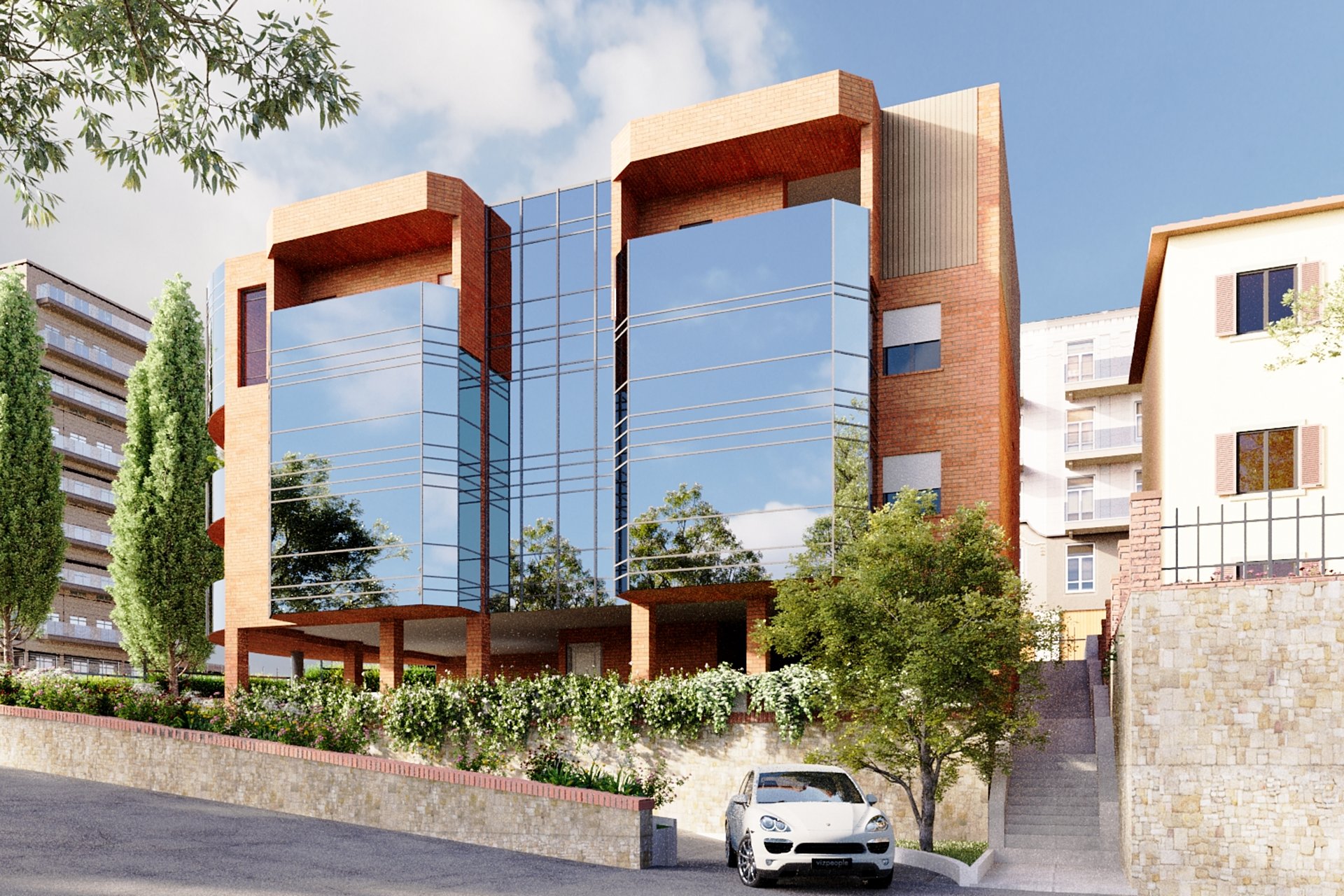 Curved Glass Brick Office — image 1