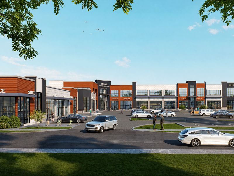 Modern Retail Plaza Orange Brick