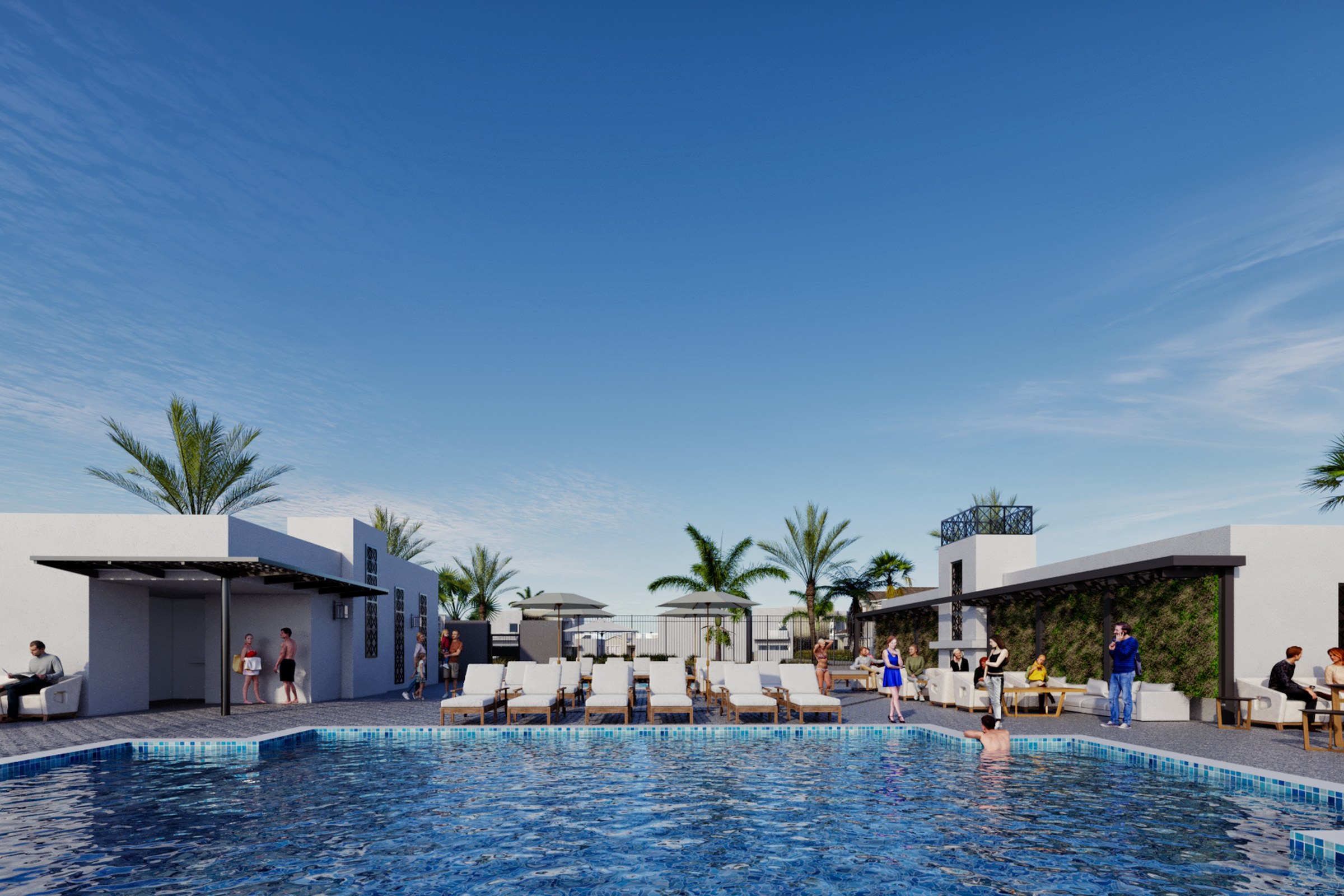 Minimalist Resort Pool Complex