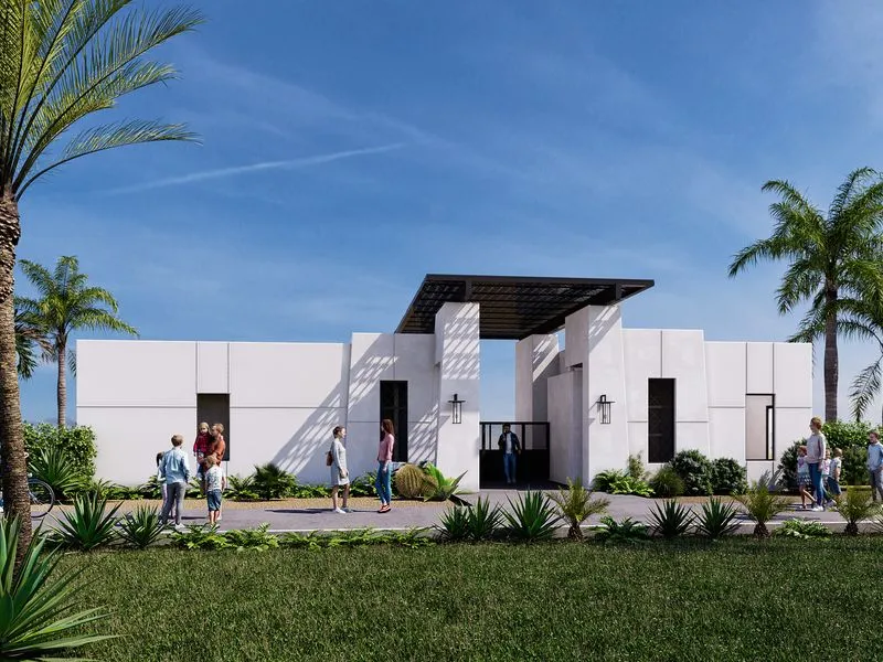 Modern Resort Clubhouse — hospitality 3D rendering