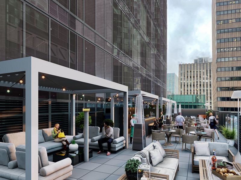 Urban Highrise Rooftop Lounge