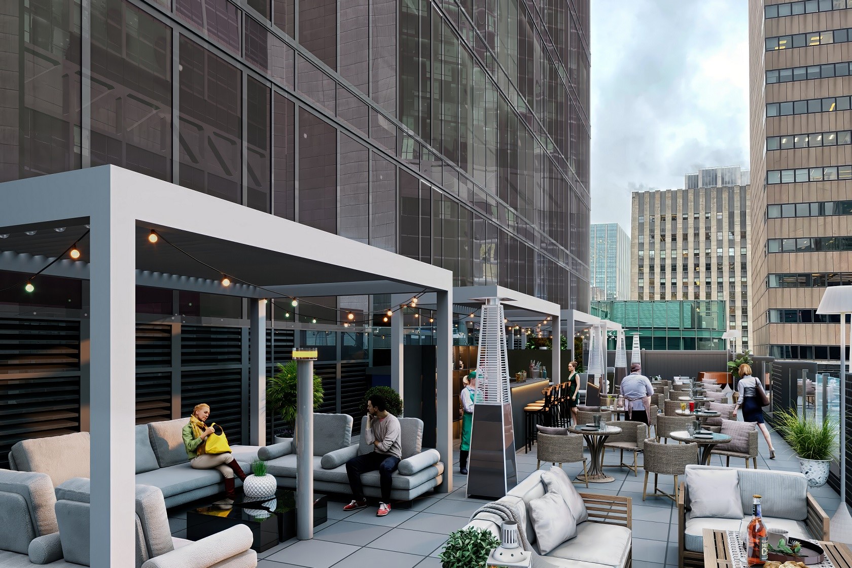 Urban Highrise Rooftop Lounge