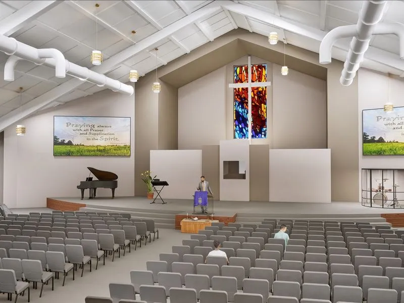 2 Church Sanctuary — hospitality 3D rendering