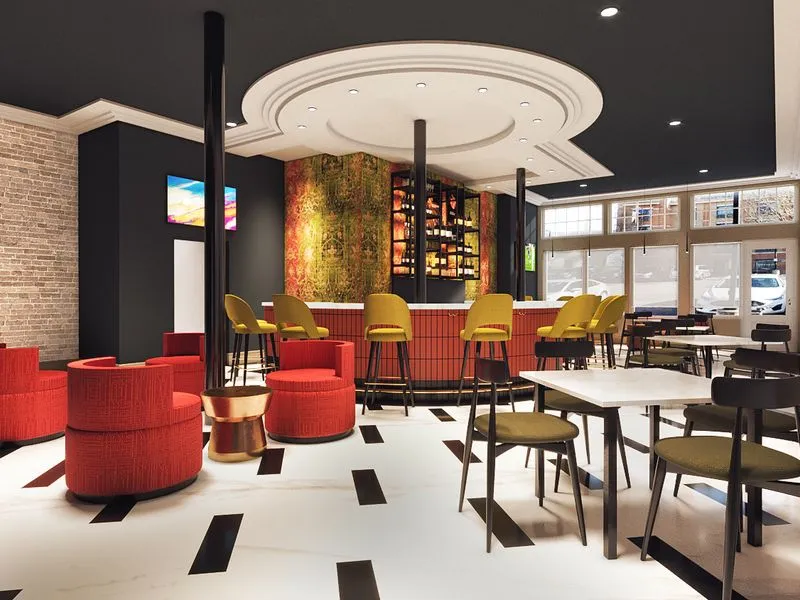 Eclectic Bar Lounge — hospitality 3D rendering