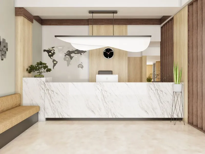 Reception Hotel Desk — hospitality 3D rendering
