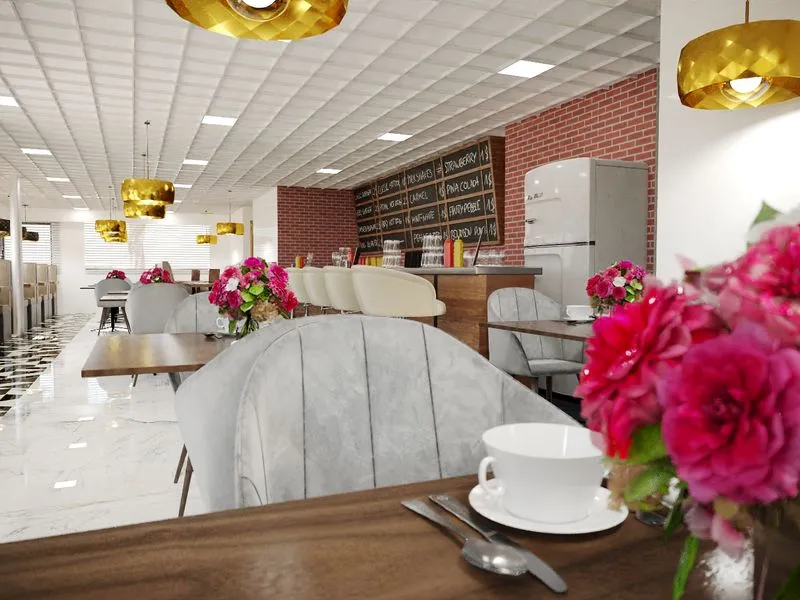 Retro Diner — hospitality 3D rendering