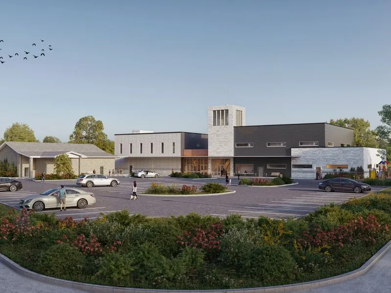 Project 72 Church Complex — institutional 3D rendering