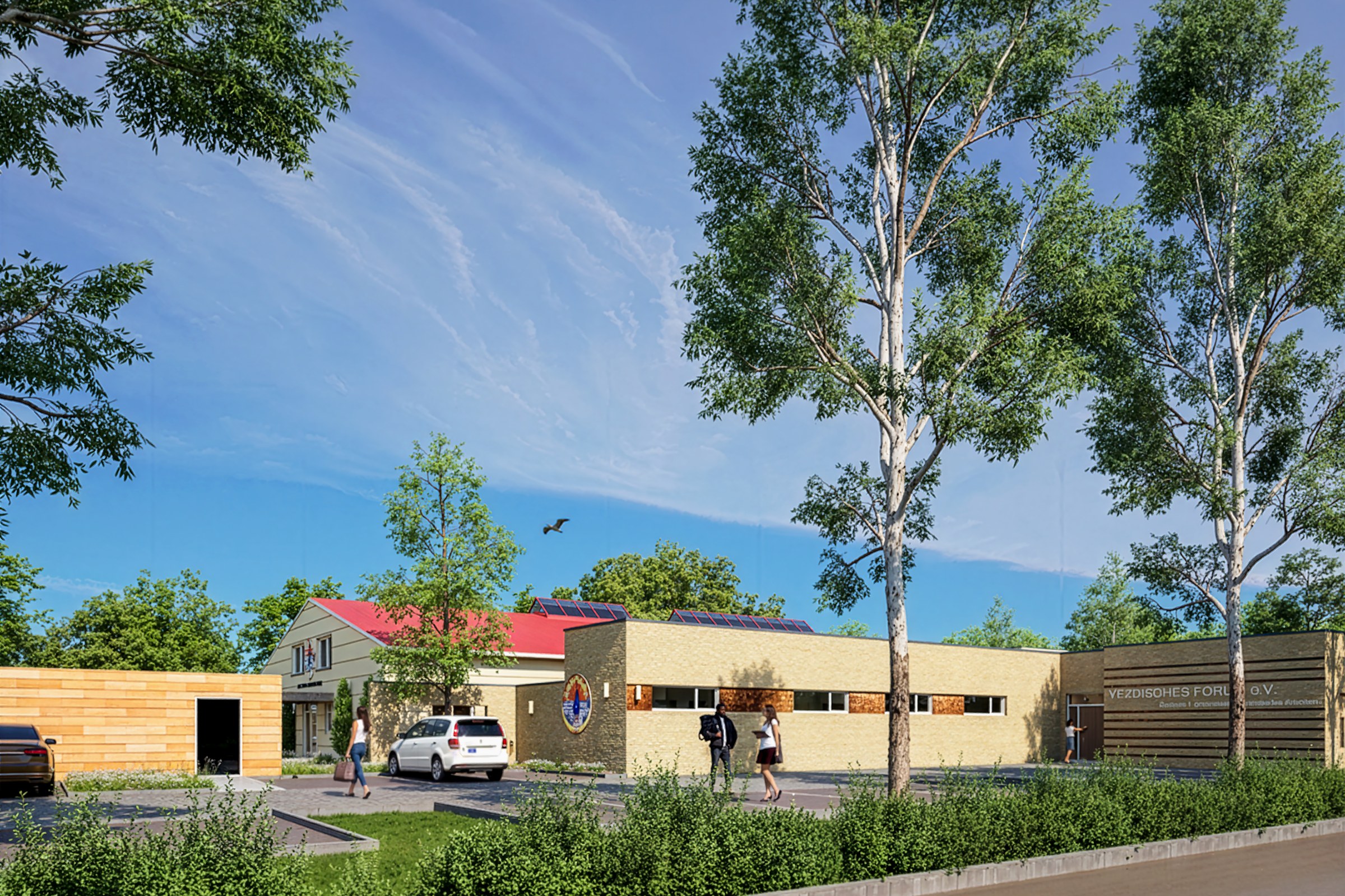 Project Community Center Brick Stucco