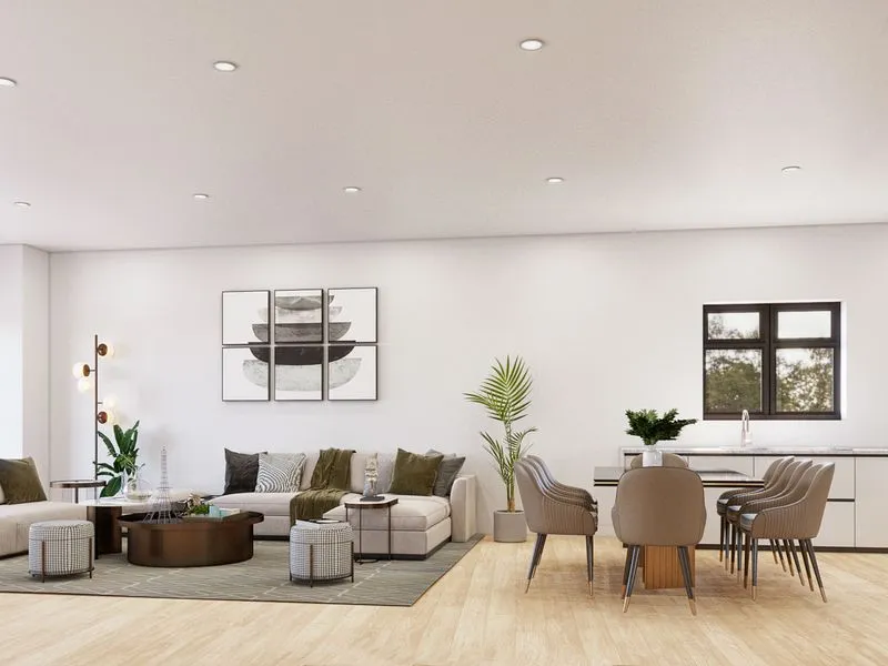 112 Open Living Kitchen — residential 3D rendering