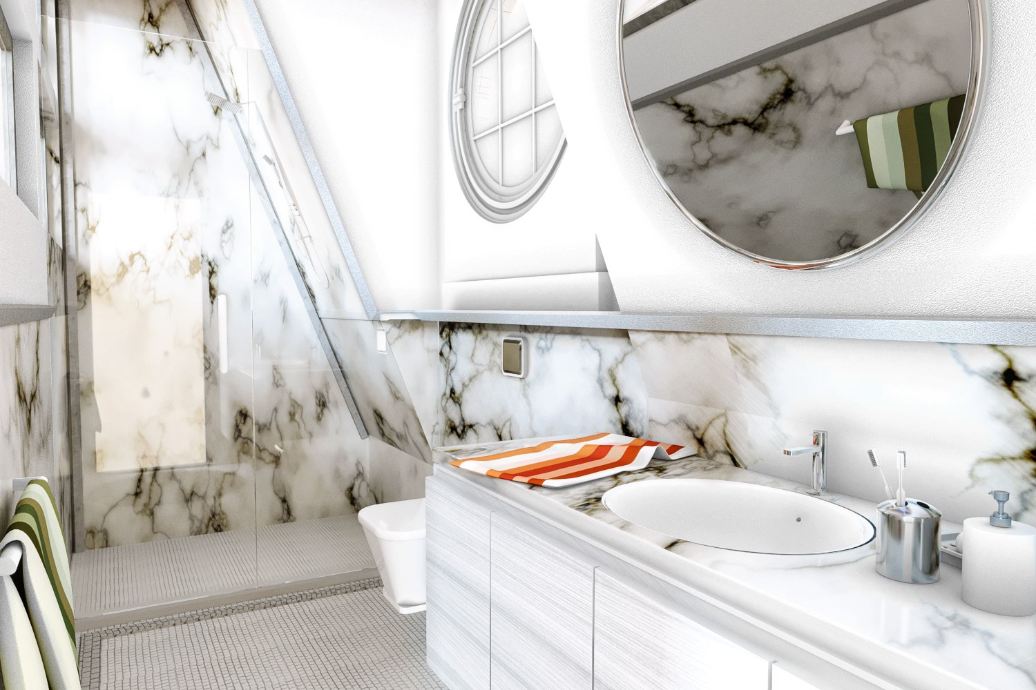 Attic Marble Bathroom