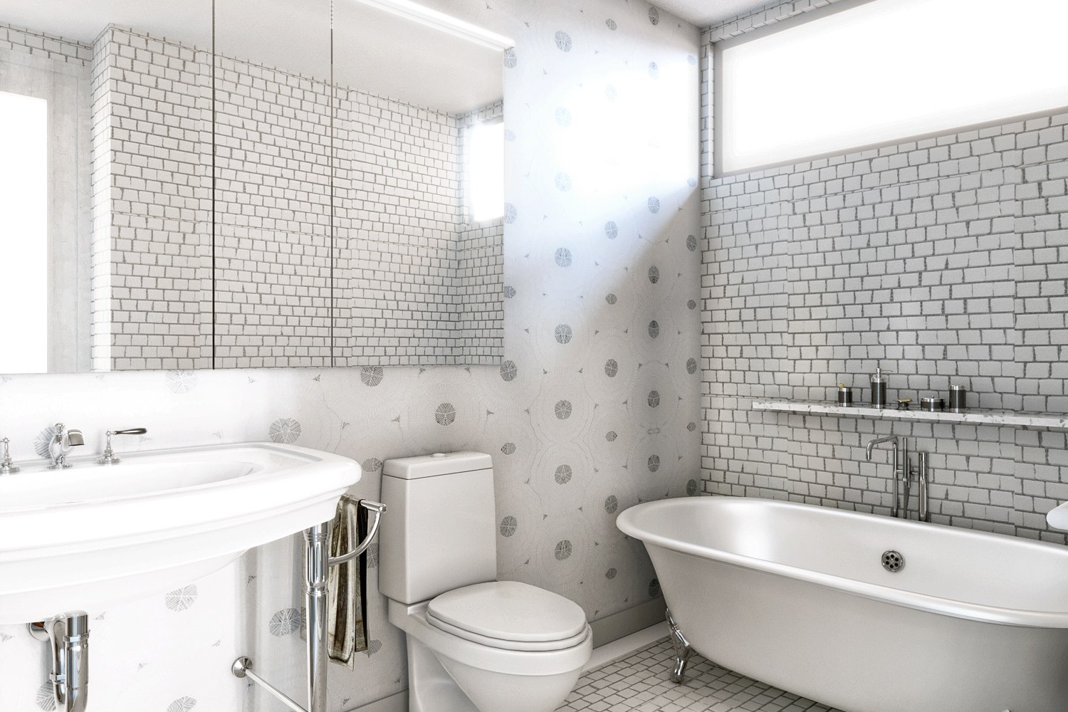 Classic White Clawfoot Bathroom