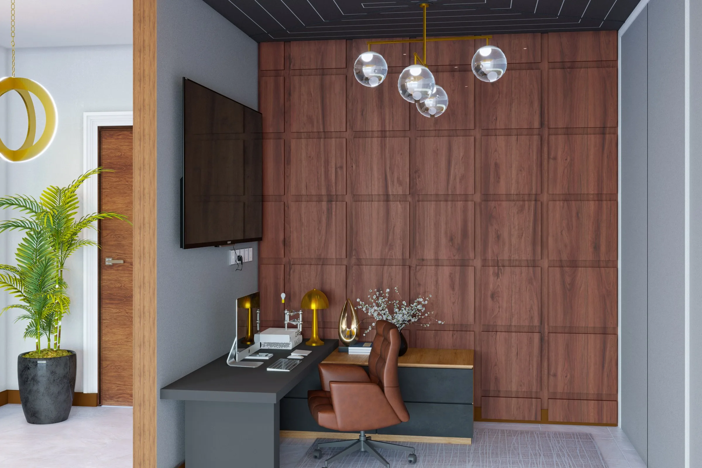 Contemporary Wood Beam Kitchen — image 1