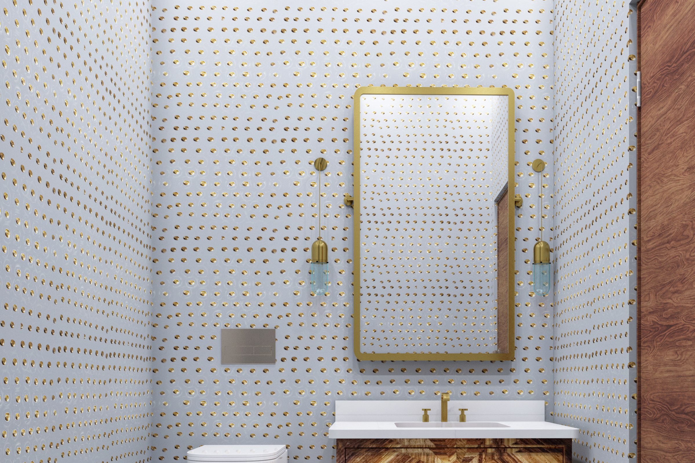 Gold Dot Powder Room
