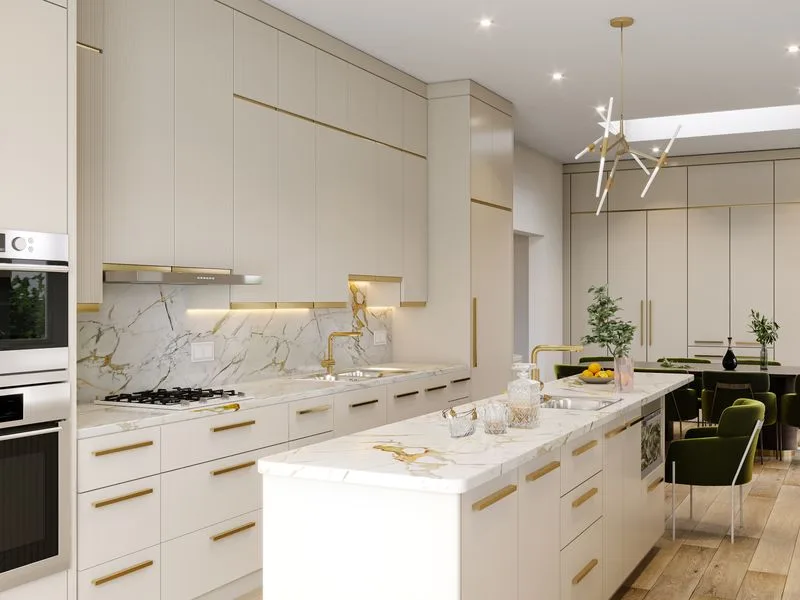 Luxury Cream Gold Kitchen
