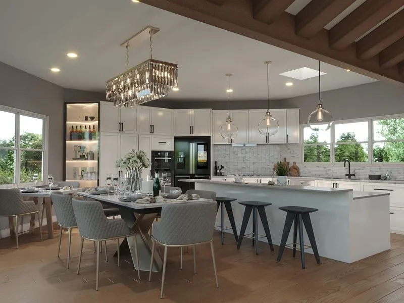 March Kitchen Open Concept — residential 3D rendering