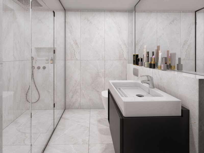 Minimal Marble Shower Bath