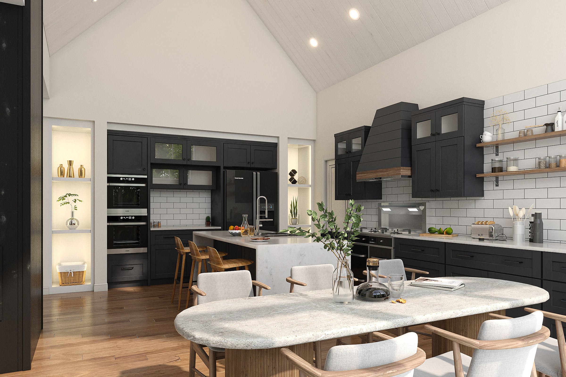 Modern Farmhouse Vaulted Kitchen