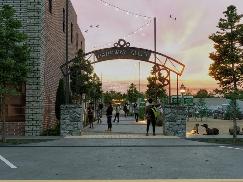 Parkway Alley Urban Walk — landscape 3D rendering