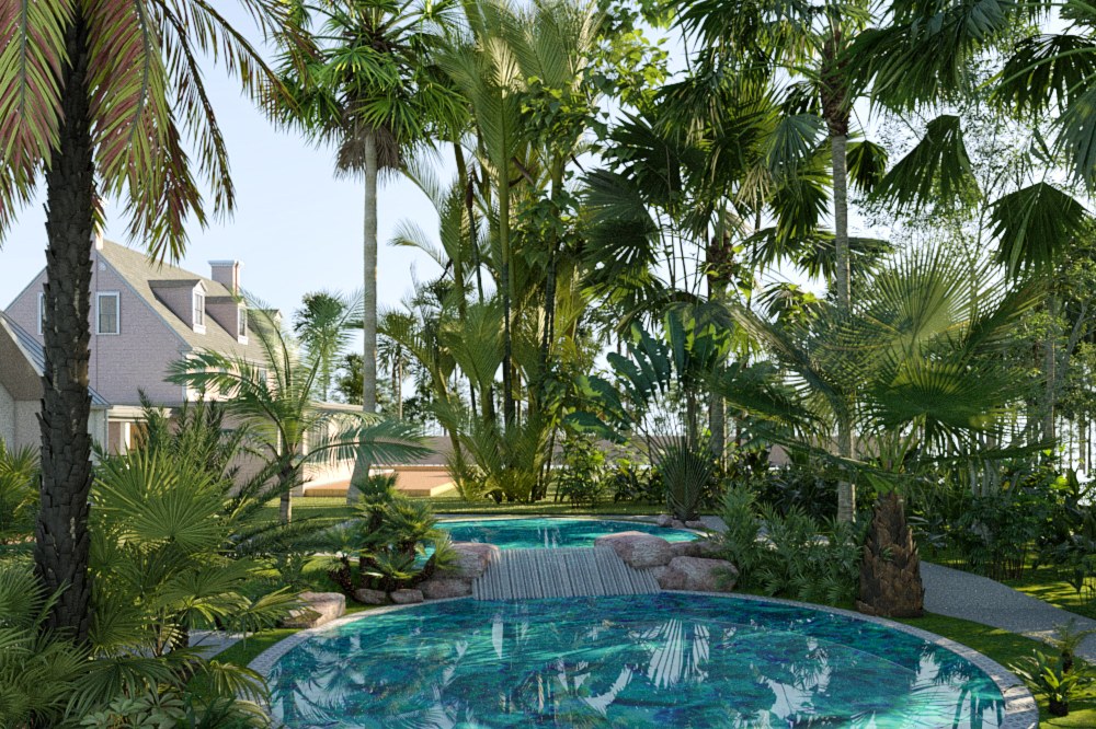 Tropical Pool Garden