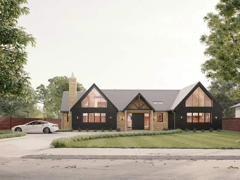 Anjali Modern Farmhouse — residential 3D rendering