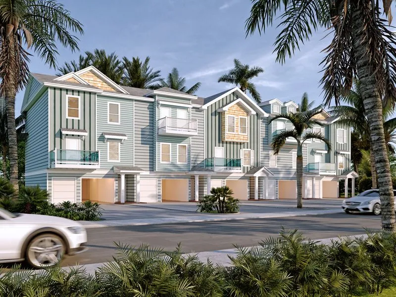Bb Adams Coastal Townhomes — residential 3D rendering