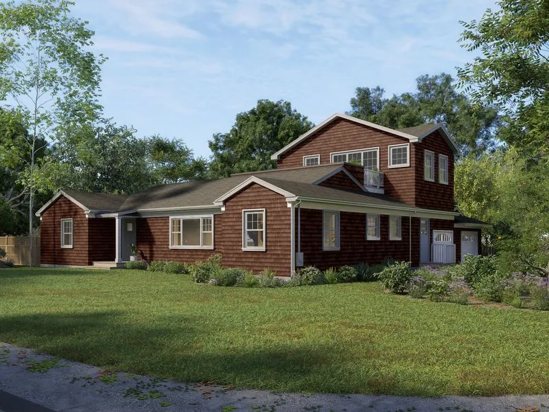 Cedar Shingle Craftsman 105 — residential 3D rendering