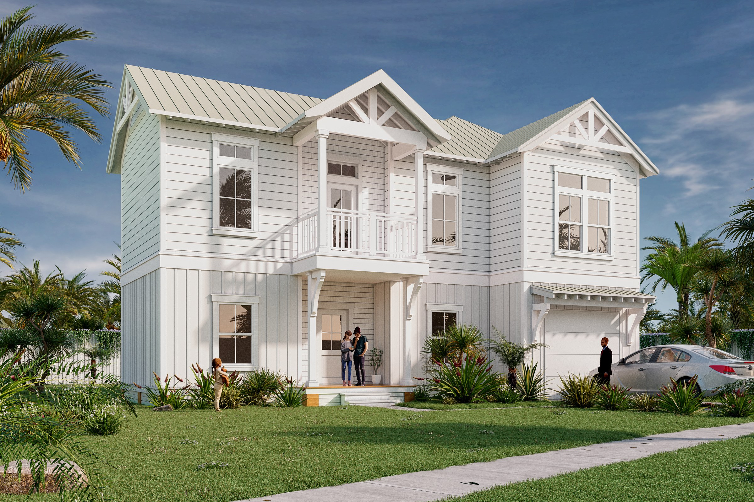 Coastal Craftsman White Palm