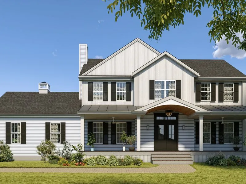 Colonial Farmhouse 01 — residential 3D rendering