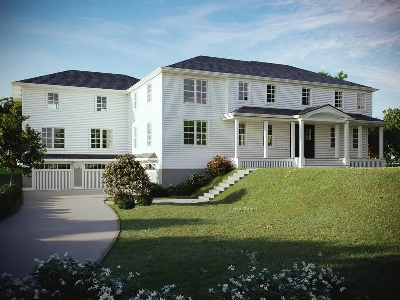 Colonial Revival Estate — residential 3D rendering