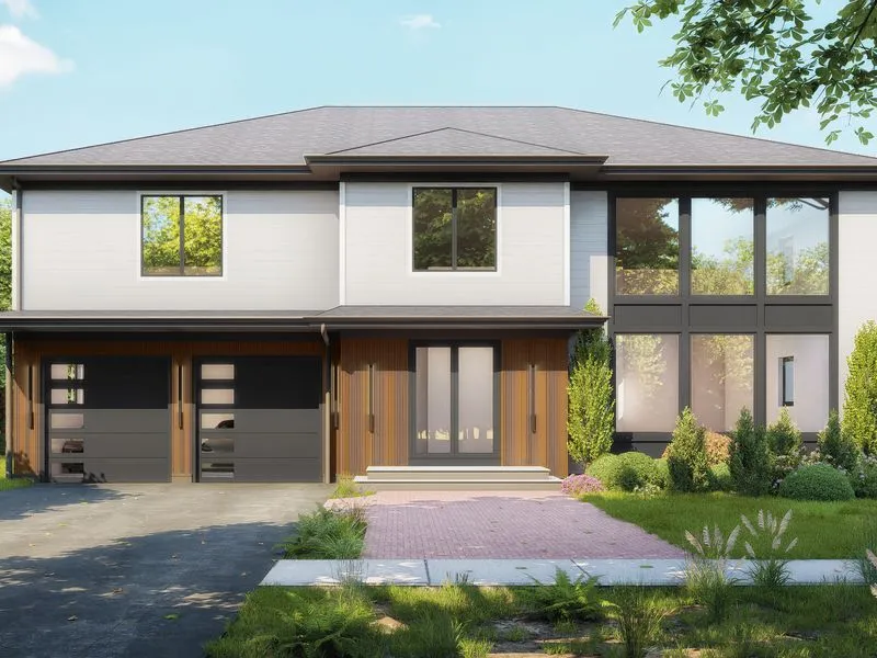 Contemporary Two Story 125 — residential 3D rendering