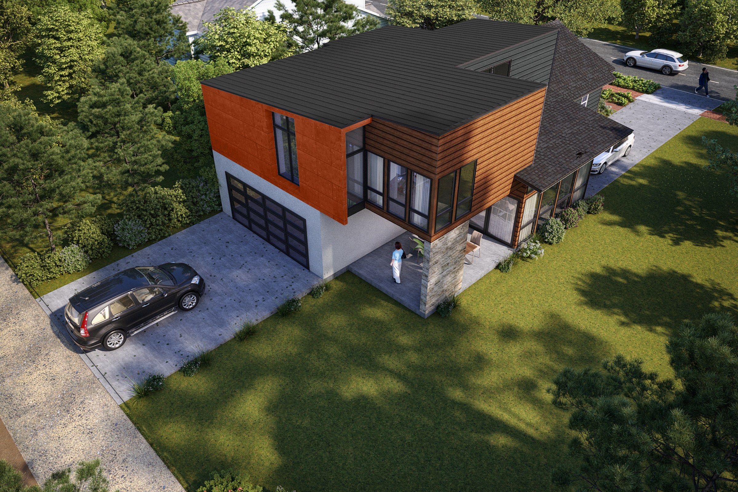 Contemporary Wood Orange House