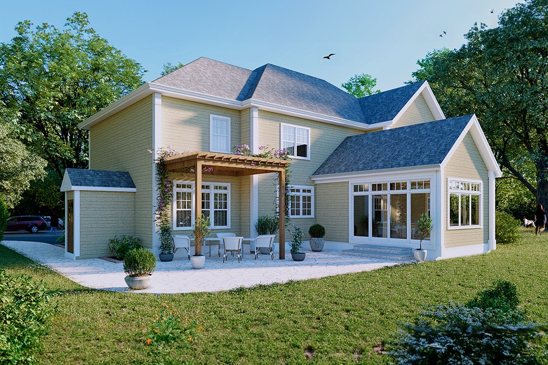 Cream Traditional Pergola Backyard