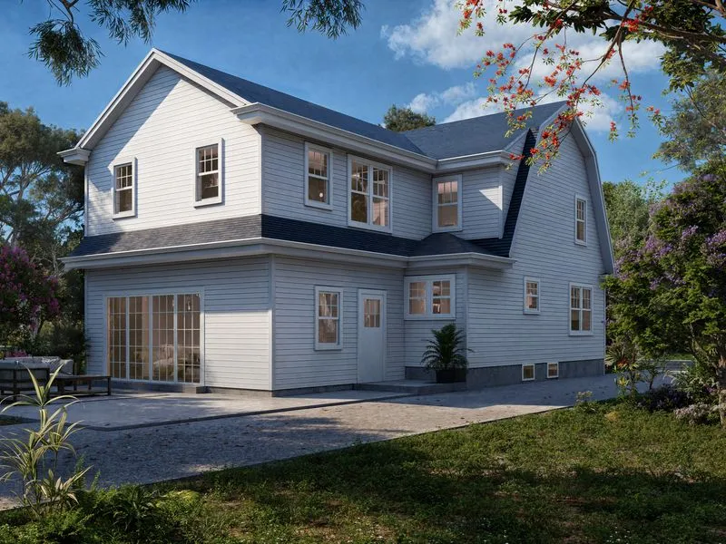 Gambrel Farmhouse 116 — residential 3D rendering