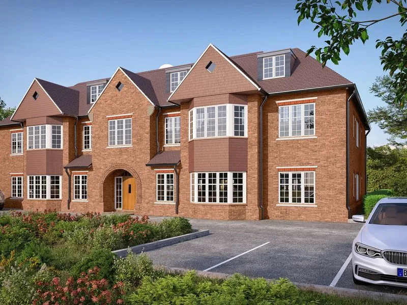 Georgian Brick Apartments — residential 3D rendering